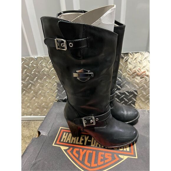 HARLEY DAVIDSON Womens 7.5 Leather TIFF Riding Boots Motorcycle Biker Western